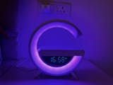 Rechargeable Wireless Charger RGB Light Lamp Speaker with Alarm Clock