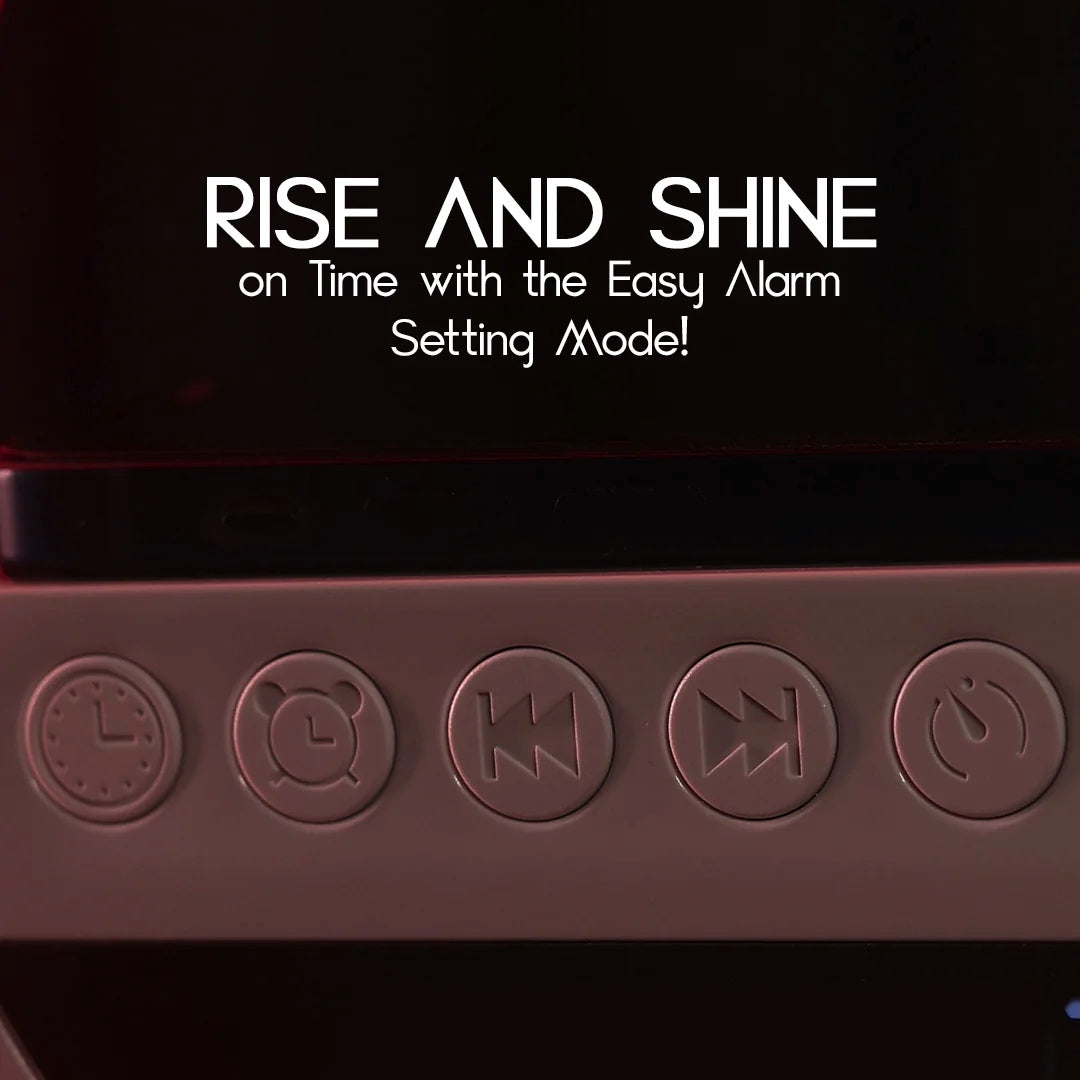 Rechargeable Wireless Charger RGB Light Lamp Speaker with Alarm Clock